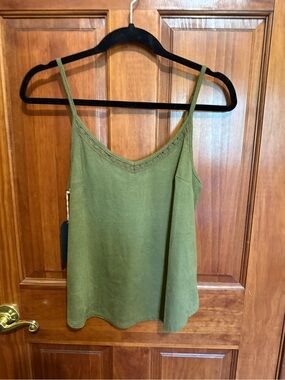 NWT! Olive Green Spaghetti Strap Women's Tank Top